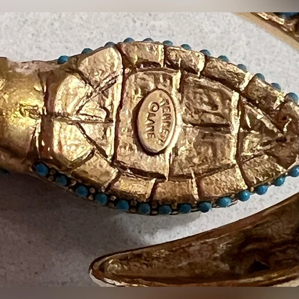 Kenneth Jay Lane KJL Faux Ruby & Turquoise Snake Bangle Bracelet‎ New - Picture 4 of 4